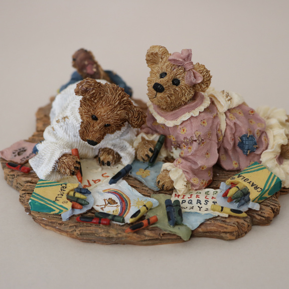 Boyds Bear Resin Sam & Jenny Picture Perfect Sampl